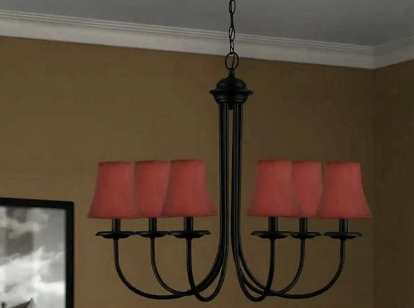 Allen + Roth Extra Pequeño Borgoña Rojo Satinado Luz Lámpara Pantalla XS 3”x 5.25”x 5"   Foto 4 de 4