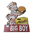 Vintage Big Boy Sign - Frischs Fast Food Porcelain Gas Pump Sign