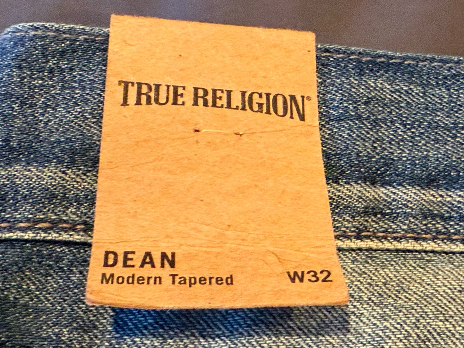 NWT $228 True Religion Dean Modern Dapered Jeans Quick Fade Denim 32 X 32 USA thumbnail 4