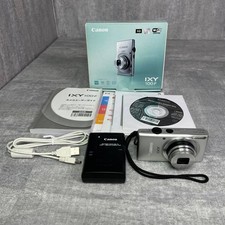 Canon IXY 100F Silver Digital Camera 16MP 8x Zoom w/ Box Battery Charger Tested