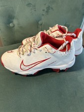 NIKE DIAMOND White Red Softball Cleats Youth Size US 1Y