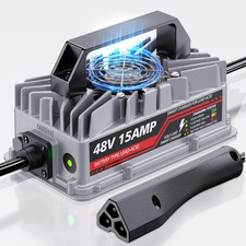 15 Amp 48 Volt Golf Cart Battery Charger for EZGO RXV  TXT - 3-Pin Triangular P