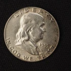 1955 *P* Franklin SILVER Half Dollar *AU* - FREE SHIP! C2648