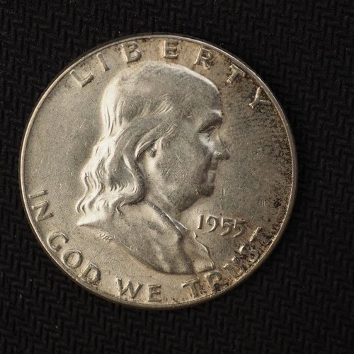 1955 *P* Franklin SILVER Half Dollar *AU* - FREE SHIP! C2648