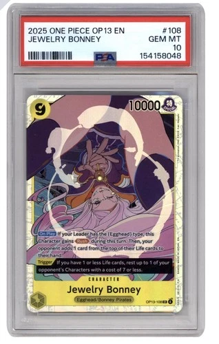 Jewelry Bonney OP13-108 Carrying on His Will Super Rare Foil English PSA 10