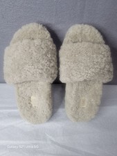 UGG Women's Beige Wool Slide Slippers Comfort Lined US Size 6