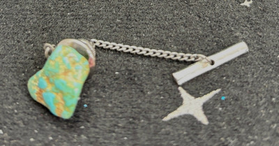 Vintage Turquoise Nugget Tie Tack 1970's