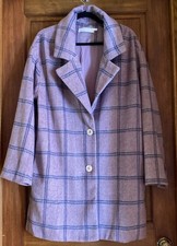 ASTR The Label Plaid Lilac Oversized Jacket MED Wool Blend Button Up Lined 46X36