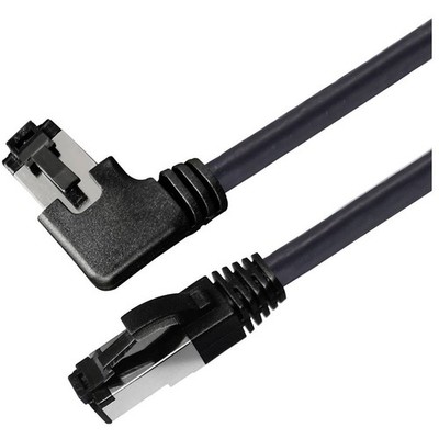 Maxtrack TI51-2L Network Patch Cable Cat8.1 S/FTP Black 2m 90 Deg Right 1-shield