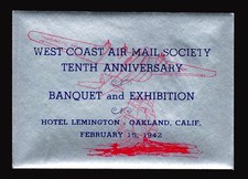 1942 West Coast Airmail Society Poster Stamp - Oakland - Trans-Pacific Airway
