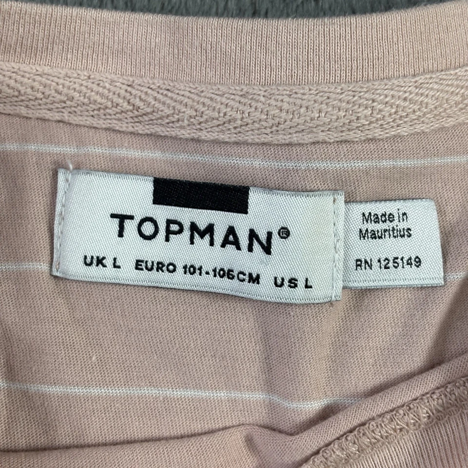 Camisa Topman Para Hombre L Manga Corta Camiseta Rayas Melocotón Playa Verano Cocina Foto 3 de 4