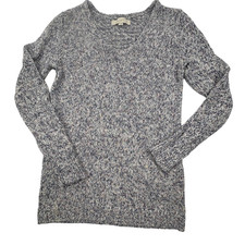 LOFT Speckled Confetti Knit V-Neck Sweater Blue Multicolor Soft Cozy M