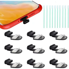 USB C-Type Anti Loss Dust Plugs, USB C-Type Port Silicone Dust Covers, with D...