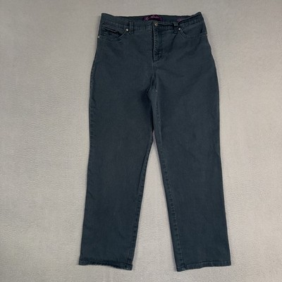 Gloria Vanderbilt Jeans Womens 12 Short Green Blue Amanda Straight Stretch Denim
