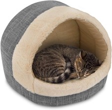 Dog House Bed Crate Mat Tent Plush Pet Bed Indoor Gray 17x15x14