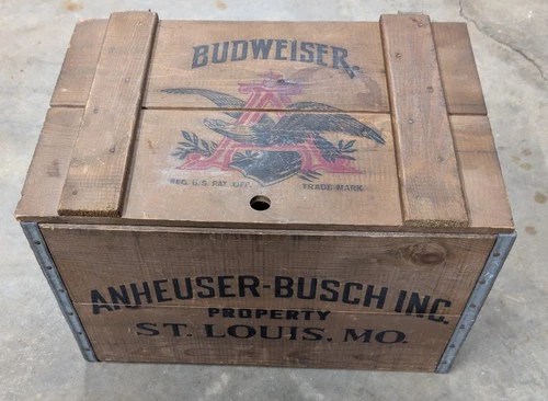 **LOWERED** Vintage Anheuser-Busch Budweiser Wood Crate Box Beer Great Shape
