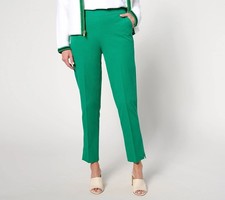 Isaac Mizrahi Live Regular 24/7 Stretch Icon Ankle Pants Size 32W Green A692858
