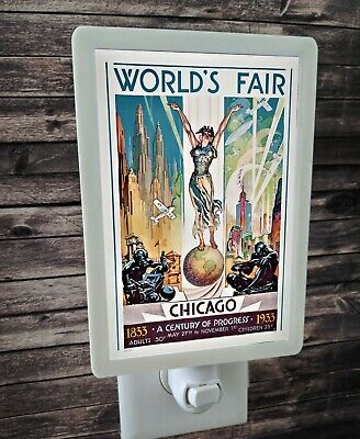 1833-1933-Chicago-Worlds-Fair-A-Century-of-Progress-4x6-034-Photo-Night-Light