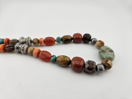 Carolyn Pollack 925 Sterling Silver Multicolor Stone Necklace  - Picture 4 of 8