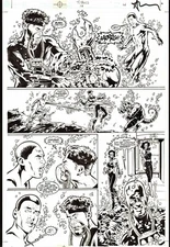 ADAM DEKRAKER 2000 TEEN TITANS ORIG. ART-FLASH, CYBORG, RYAND'R, TROIA, ARGENT!