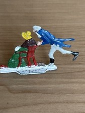 Vintage Hans Heinrichsen German Flat Lead Winter Scene Man Pushing Sleigh Figure