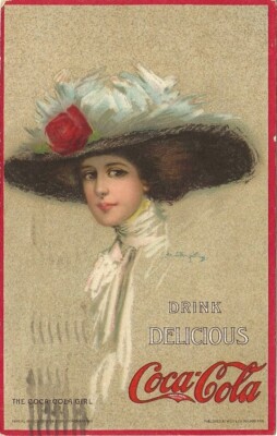 Vintage Coca Cola Hamilton King Girl Postcard Rare 1909