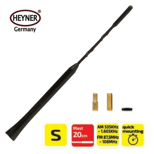 Fits Alfa Romeo 147 Car Radio Aerial Am/Fm Bee Sting Roof Mast S 20cm Black - Afbeelding 1 van 6