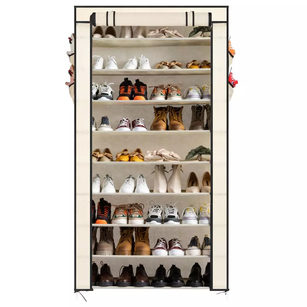 JIAQUAN-SHOP Estante para zapatos de 2 niveles para guardar  zapatos, corredor, baño, sala de estar y pasillo, armario de zapatos,  organizador de almacenamiento de zapatos (color A: A) : Hogar y