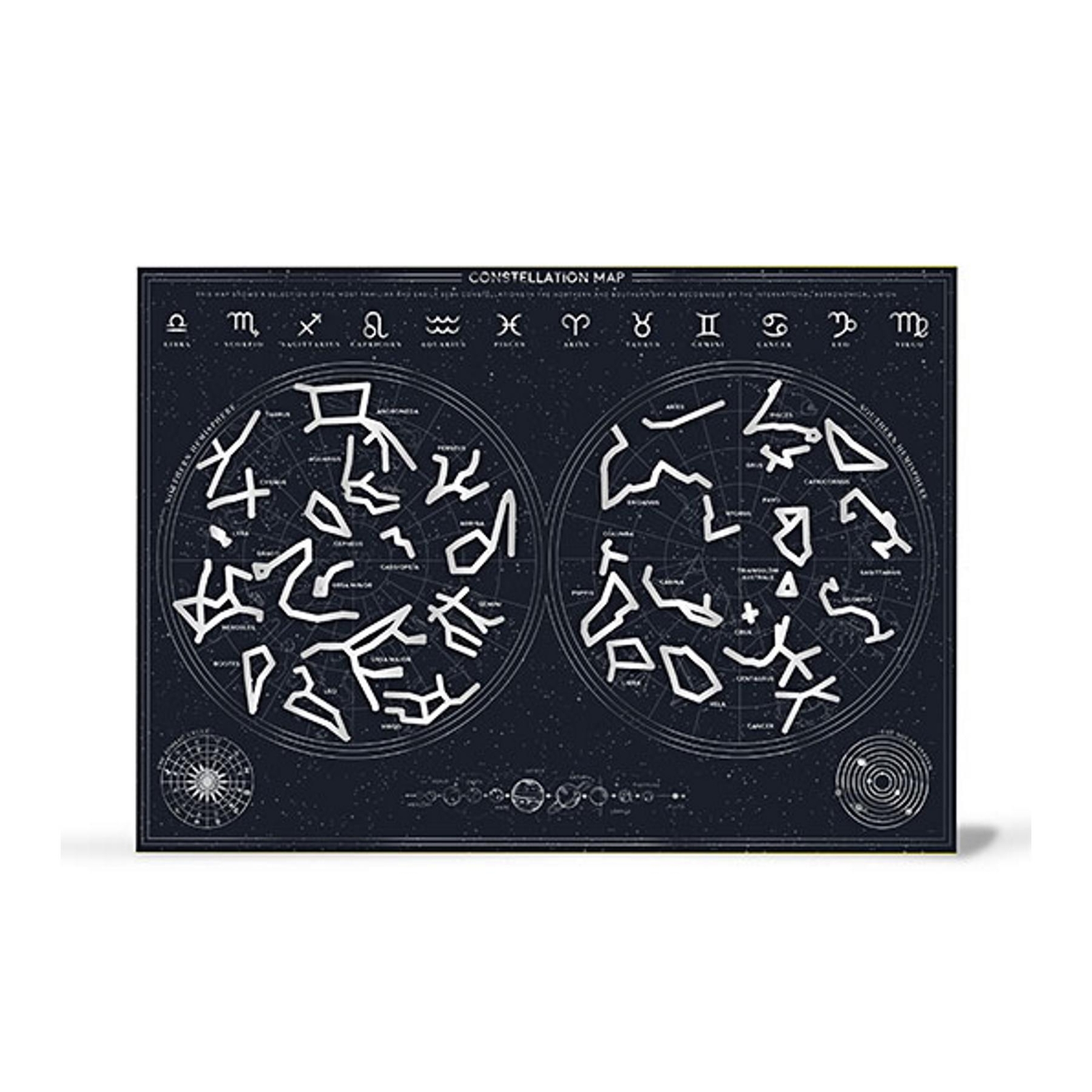 Signs of the Zodiac Constellation Map Scratch Off Poster Fun Space Gift Idea