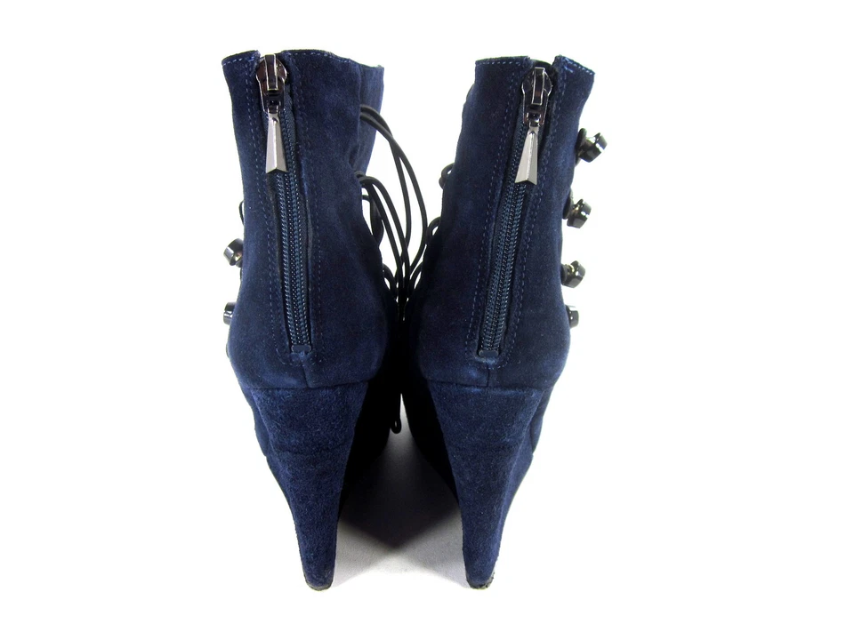 BOUTIQUE 9 WOMEN'S RADD FASHION ANKLE BOOTS DARK BLUE/BLACK SUEDE US SIZE 8.5 M - Image 4 of 4