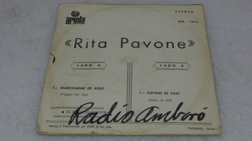 RITA PAVONE - 7" "MARCHARME DE AQUI" EDICION BOLIVIA !!!! - Imagen 2 de 6