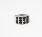 925 Sterling Silver Faceted Round Cut Sapphire Linear Band Ring Sz 6.5 RG3453 — photo 2