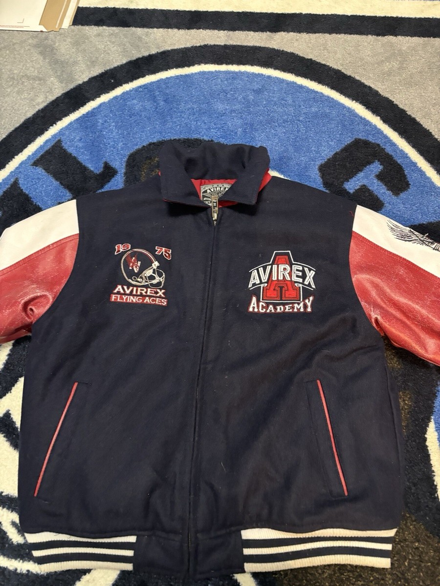 ジャケット・アウター AVIREX Vtg 90'S GENUINE “AVIREX U.S.A.” 100% HEAVY LEATHER Varsity