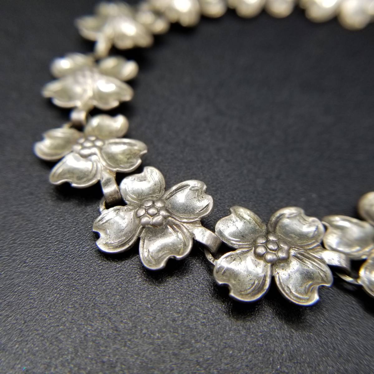 ネットオフ 送料得店 70'80's Silver 925 Chain Flower Dogwood Sterling BEAU シルバー