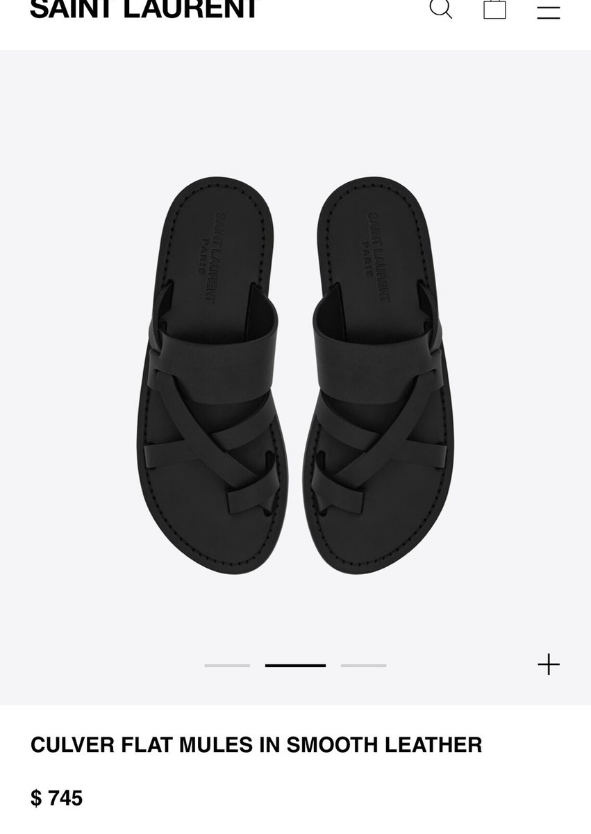 ★関税込★SAINT LAURENT★CULVER FLAT MULE レザーサンダル★ ☆関税込☆SAINT LAURENT☆CULVER FLAT MULE レザーサンダル