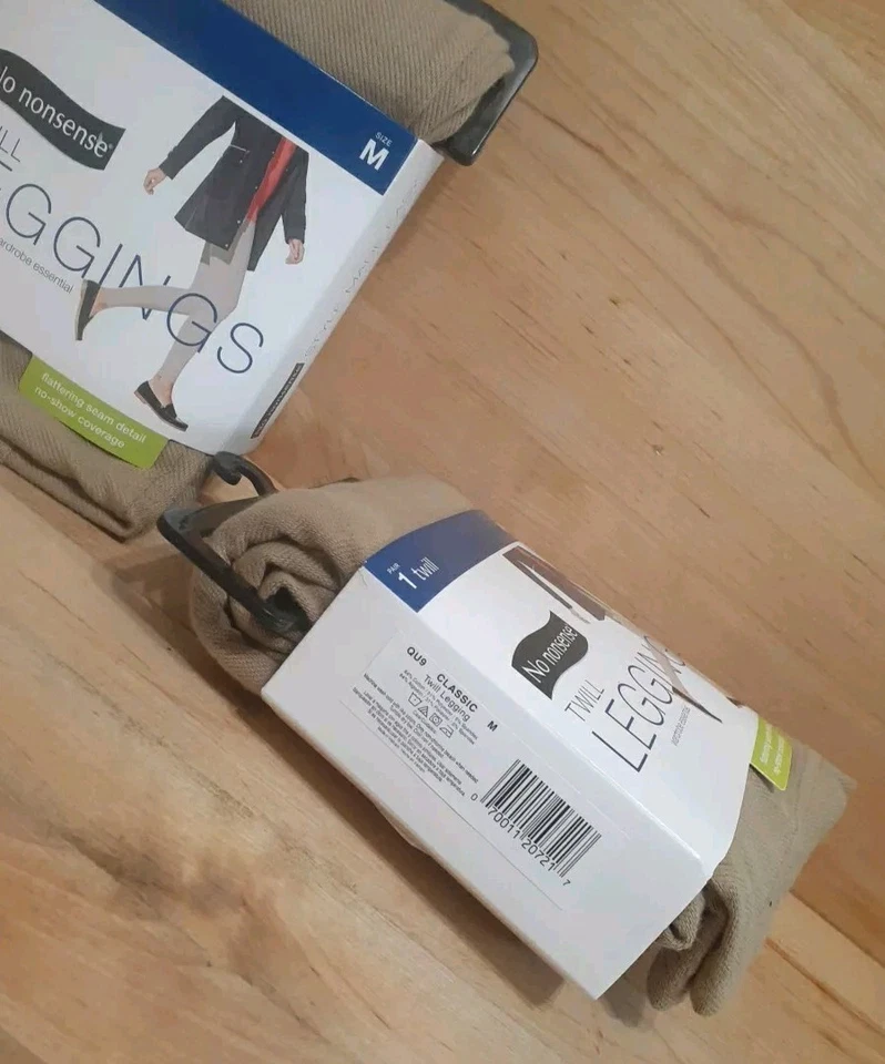 2 PARES: Leggings NO TONSENSE CLASSIC Algodón Spandex Poliéster Tostado Sarga Talla: MEDIANA Foto 3 de 3