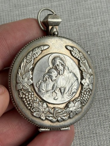 + Vintage antike Kirche Pyx, ganz Sterlingsilber + Hostienbox (CU457) Kelch Co - Bild 3 von 16