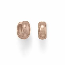 Rose-Gold-Plated Wide Huggie Hoop Earrings 925 Sterling Silver