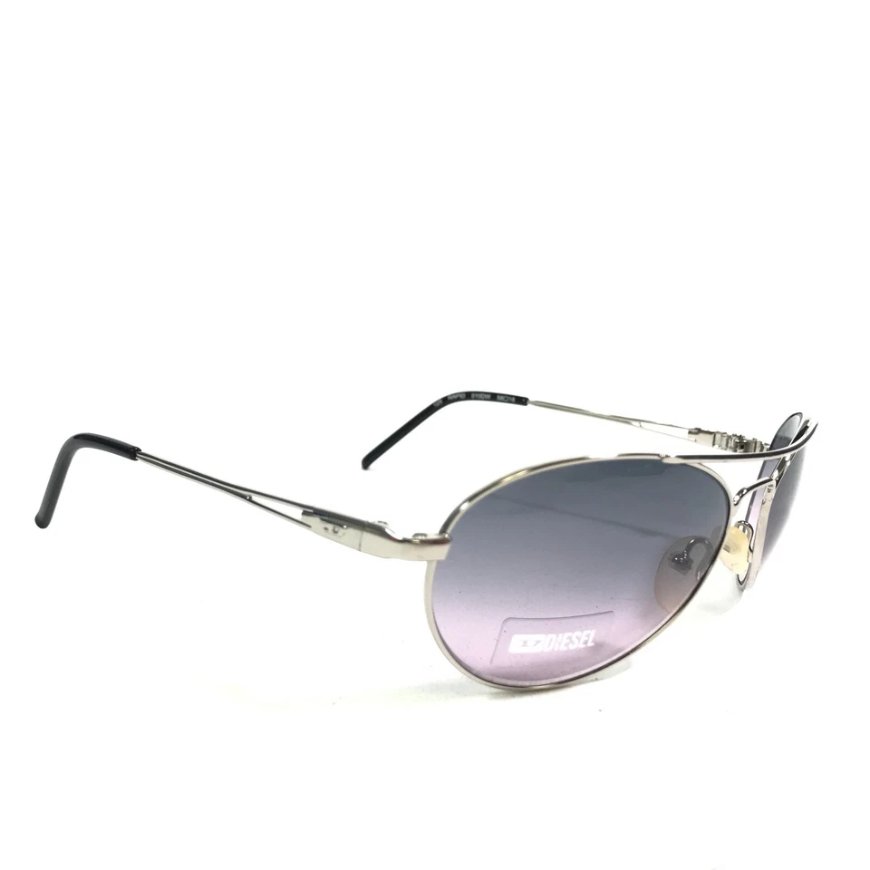 Diesel 太阳镜快速 010DW 银色圆形镜框带蓝色紫色渐变镜片 — 第 2/4 张图片