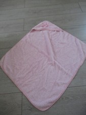 serviette de bain rose bébé fille à capuche lapin 100% coton