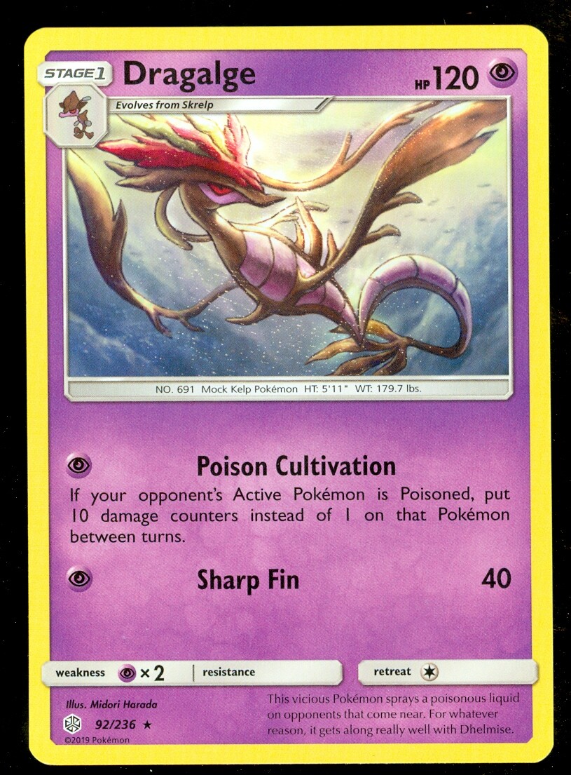 Pokemon DRAGALGE 92/236 Cosmic Eclipse RARE - - MINT