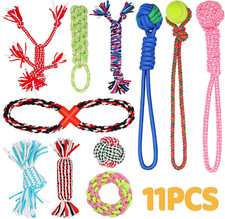 11 Pack Various Heavy Duty Dog Rope Toys for Large  Medium Dogs Teething, Enter