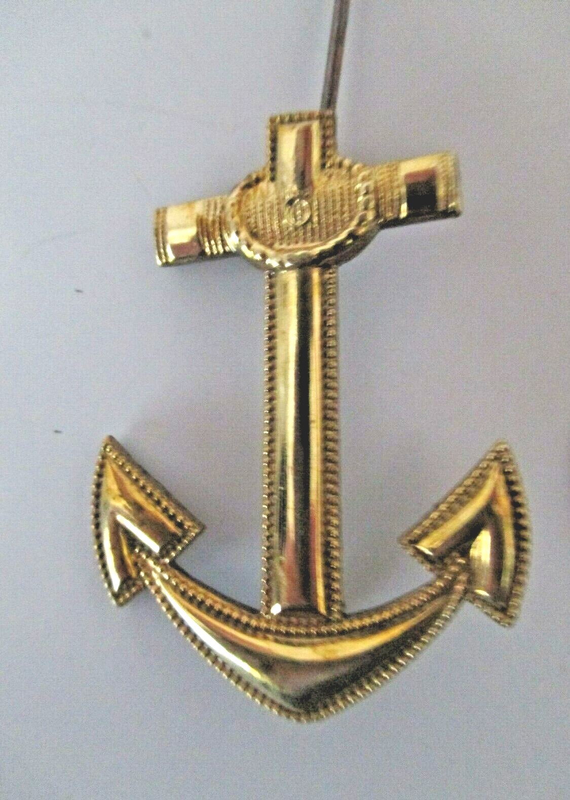 U.S. Navy 10 KT GOLD FILLED ANCHOR SAILING PIN BROOCH 1 1/2