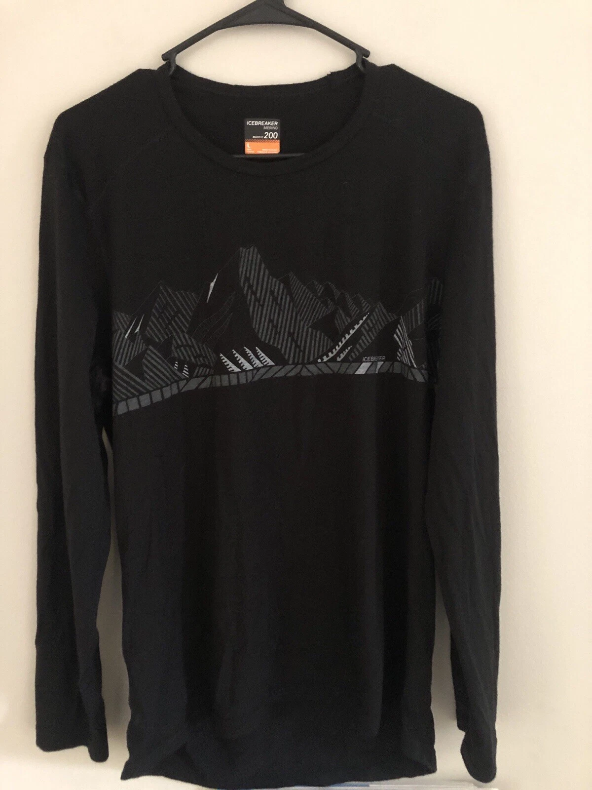 New Icebreaker Body Fit 200 Crew Merino Wool Baselayer Shirt Black
