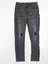 River Island Boys Grey Cotton Blend Skinny Jeans Size 12 Years Reg  -