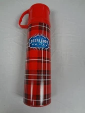 NEW - DEEP EDDY VODKA AUSTIN THERMOS CUP WITH LID INSULATED - RED PLAID