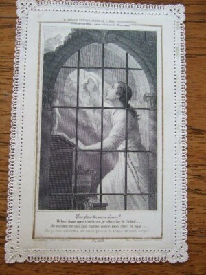 Antique holy card  L unique consolation de l ame personniere. Letaille #423. C80