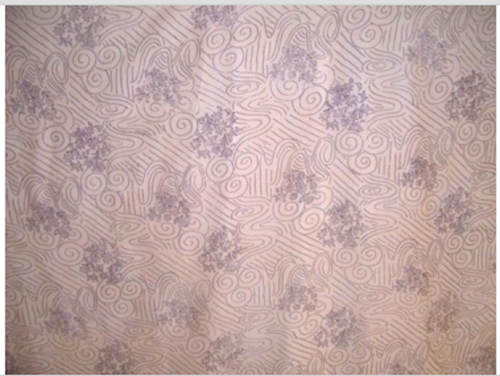 DESIGNER FABRIC COORDINATES PURE SILK APRICOT BROWN SWIRL FLORAL + BORDER PRINT - Picture 6 of 11