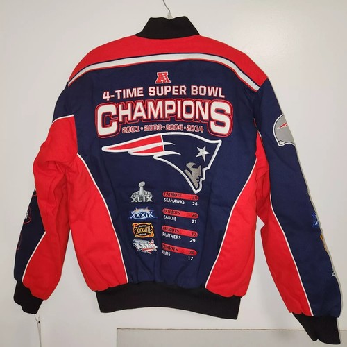 New England Patriots NFL 4X Superbowl Champs Twill Jacket - size Small - Picture 3 of 4