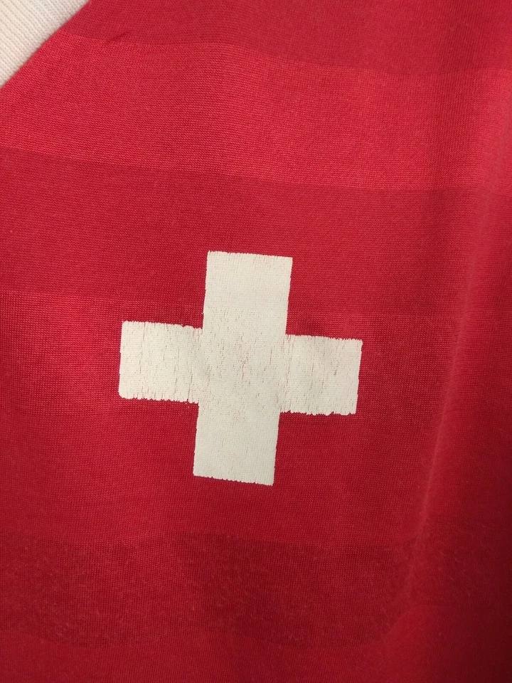 Camiseta Suiza Match Worn 1987 Camiseta Manga Larga Fútbol Adidas ig93 Foto 4 de 4